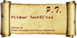 Pildner Teofánia névjegykártya